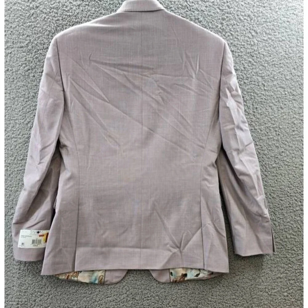 Tayion Collection Regular Fit Suit Jacket Men's 38R Pink Button Closure L/S